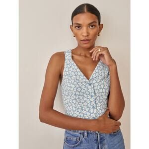Reformation Jayne Sleeveless Dainty Floral Blouse Sz 10 NWOT